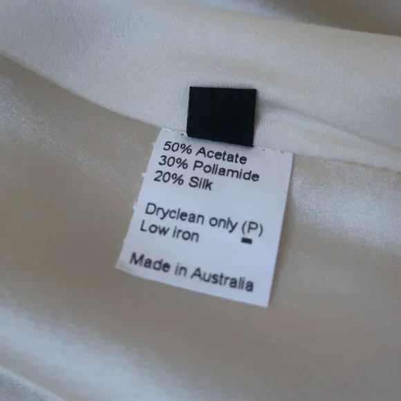 WAYNE COOPER Wrap Dress Silk Size 2 - Cream/Wedding/Bridal/Engagement - Picture 4 of 9